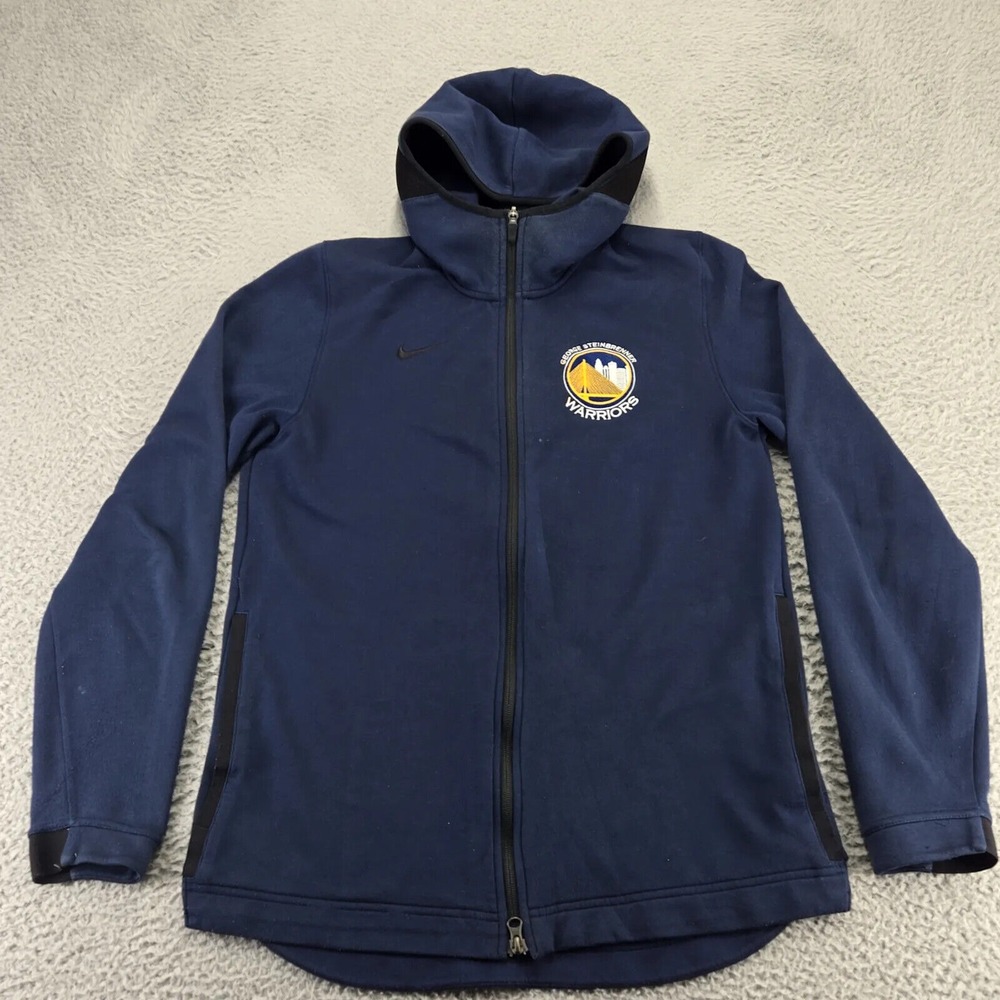Nike Jacket Mens Medium Blue Golden State Funnel Neck Swoosh Long Sleeve Hoodie‎